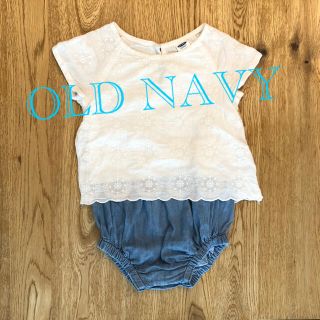 オールドネイビー(Old Navy)の【OLD NAVY】刺繍ロンパース　6-12m(ロンパース)