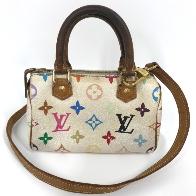 ルイヴィトン LOUIS VUITTON ミニスピーディ M92645 モノグラムマルチ ミニボストンバッグ ハンドバッグ ショルダーバッグ  モノグラムマルチカラーキャンバス ブロン ホワイト×マルチカラー