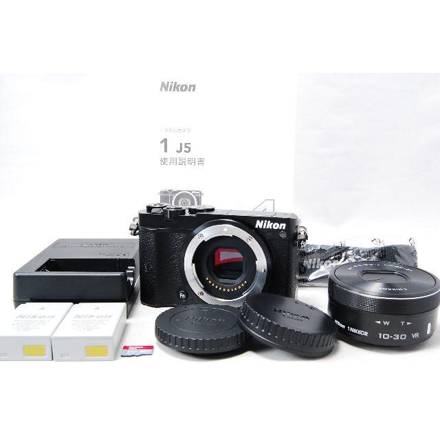 231gコンディション【美品】Nikon 1 J5 標準パワーズームレンズキット ブラック