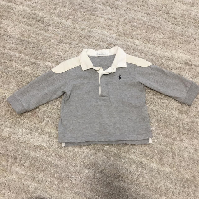 POLO RALPH LAUREN(ポロラルフローレン)のラルフローレン 長袖ポロシャツ グレー 80 ベビー キッズ キッズ/ベビー/マタニティのベビー服(~85cm)(シャツ/カットソー)の商品写真