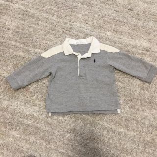 ポロラルフローレン(POLO RALPH LAUREN)のラルフローレン 長袖ポロシャツ グレー 80 ベビー キッズ(シャツ/カットソー)