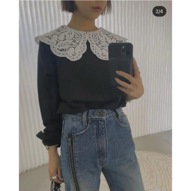 amerivintage 新品 EMBROIDERY COLLAR BLOUSE 【スーパーセール】 64.0