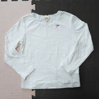 ハッシュアッシュ(HusHush)のHusHusH ハッシュアッシュ カットソー 120 白 長袖 レース リボン(Tシャツ/カットソー)