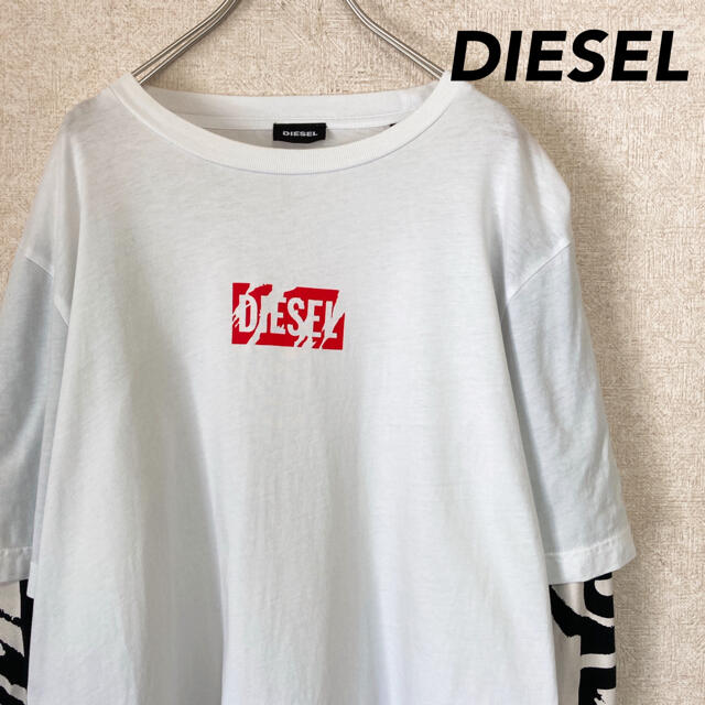 DIESEL(ディーゼル)のディーゼル ロンT 長袖 レイヤード 古着 メンズ レディース S メンズのトップス(Tシャツ/カットソー(七分/長袖))の商品写真