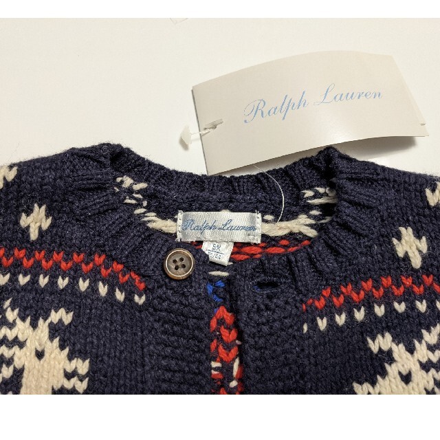 Ralph Lauren(ラルフローレン)の未使用　ラルフローレン　冬カーディガン　サイズ70 キッズ/ベビー/マタニティのベビー服(~85cm)(カーディガン/ボレロ)の商品写真