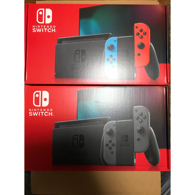 2台 新品未開封 Nintendo Switch ネオン グレー 新型スイッチ-