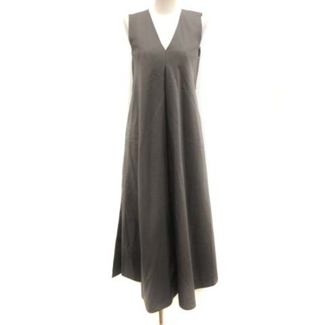 ドゥロワー Drawer ワンピース ロング ノースリーブ タフタ S グレー