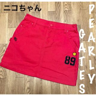 パーリーゲイツ(PEARLY GATES)の美品⛳️パーリーゲイツ  ニコちゃん  ストレッチ  ゴルフスカート レディース(ウエア)