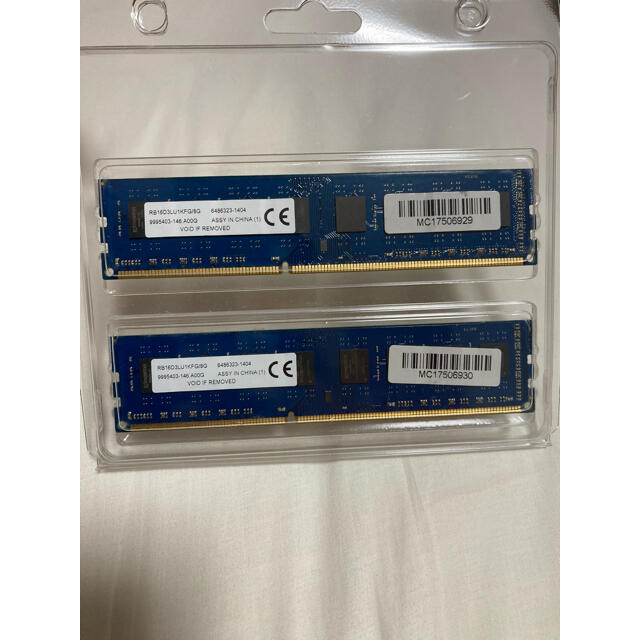 Kingston メモリ　DDR3 8G 2枚組 スマホ/家電/カメラのPC/タブレット(PCパーツ)の商品写真