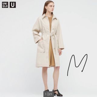 ユニクロ(UNIQLO)のユニクロ　コットンロングコート　30NATURAL(ロングコート)