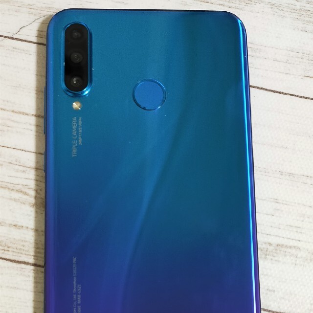 Huawei P30lit ピーコックブルーSIMフリースマートフォン/携帯電話