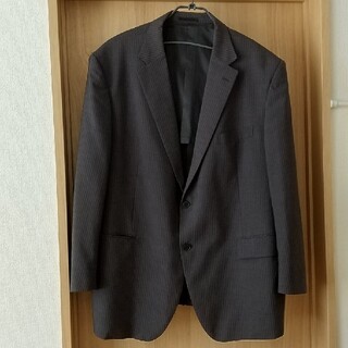 アオヤマ(青山)の洋服の青山 メンズ スーツ ジャケット 黒 ストライプ 4L(スーツジャケット)