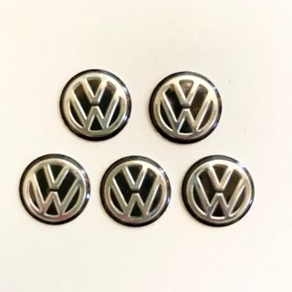 フォルクスワーゲン(Volkswagen)のVW フォルクスワーゲン　エンブレムステッカー　アルミステッカー　黒　14㎜(車内アクセサリ)