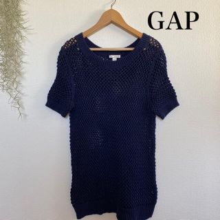 ギャップ(GAP)のGAP ギャップ 半袖 ニット ネイビー シンプル(ニット/セーター)