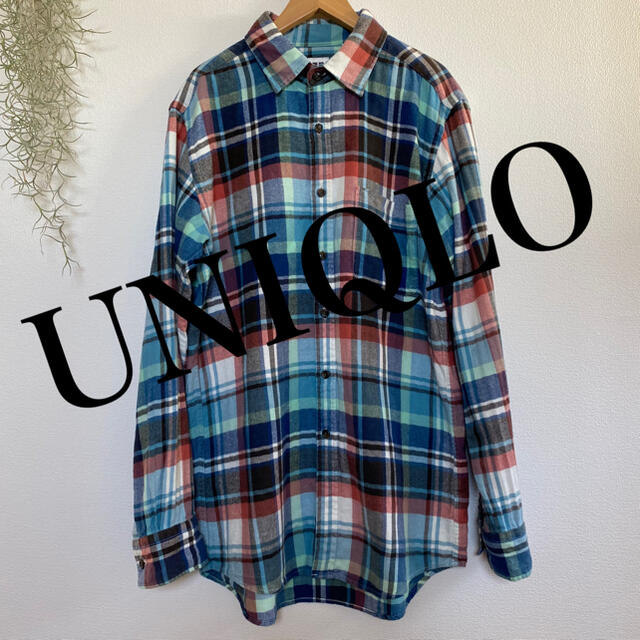 UNIQLO(ユニクロ)のUNIQLO ユニクロ 長袖 チェックシャツ Mサイズ レディースのトップス(シャツ/ブラウス(長袖/七分))の商品写真