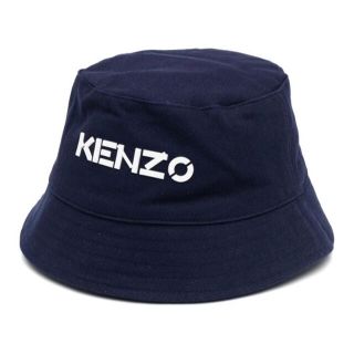 ケンゾー(KENZO)のKENZO ロゴバケットハット ネイビー　56センチ(キャップ)