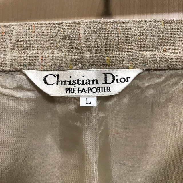 Christian Dior(クリスチャンディオール)のビンテージ　Christian Dior リネンスカート　ミックスツィード素材 レディースのスカート(ひざ丈スカート)の商品写真