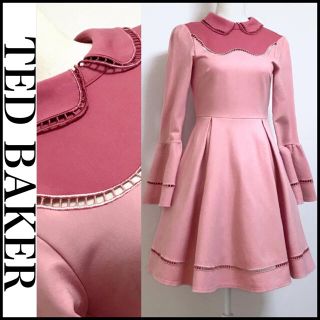 テッドベイカー(TED BAKER)の〖美品〗極上生地 美シルエット フレア袖 ワンピース(ひざ丈ワンピース)