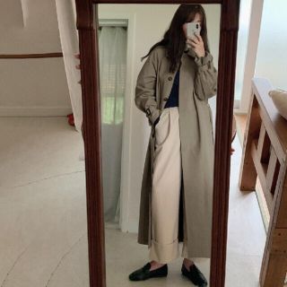 スタイルナンダ(STYLENANDA)のりんごさま専用‼️ ロングトレンチコート　シングルヒドゥン　カーキ(トレンチコート)