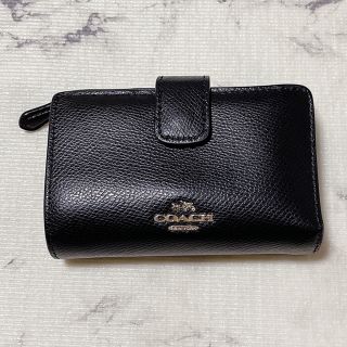 コーチ(COACH)のCOACH 二つ折り財布 ブラック×ブラウン(折り財布)