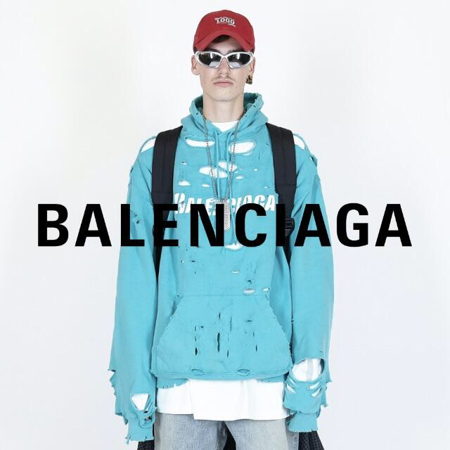 超美品 Balenciaga - 【新品】BALENCIAGA DESTROYED フーディー 新作