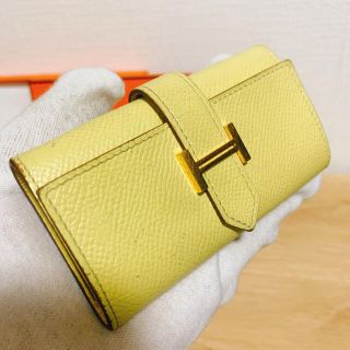 エルメス(Hermes)のエルメス ベアン エプソン ジョーヌプッサン 4連 キーケース(キーケース)