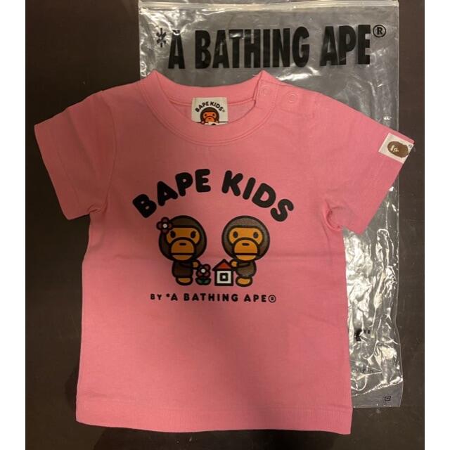 A BATHING APE(アベイシングエイプ)のAPE Tシャツ エイプ ピンク マイロ 猿 送料無料 キッズ/ベビー/マタニティのベビー服(~85cm)(Ｔシャツ)の商品写真