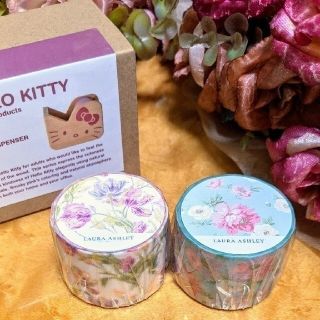 ローラアシュレイ(LAURA ASHLEY)のローラアシュレイ⋆⸜ ⚘マステ🌸＆HelloKittyニチガンカッター新品未使(テープ/マスキングテープ)