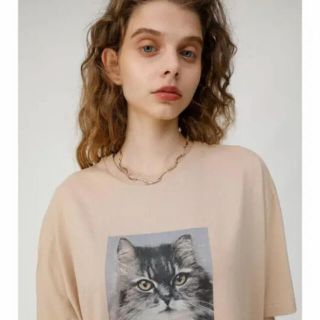 マウジー(moussy)の早い者勝ち！猫　デザイン　T ベージュ(Tシャツ(半袖/袖なし))