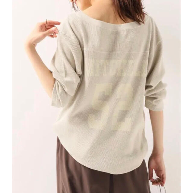 SLOBE IENA(スローブイエナ)の【はく様】SLOBE IENA スローブイエナ  バックロゴワッフルＴシャツ レディースのトップス(カットソー(長袖/七分))の商品写真