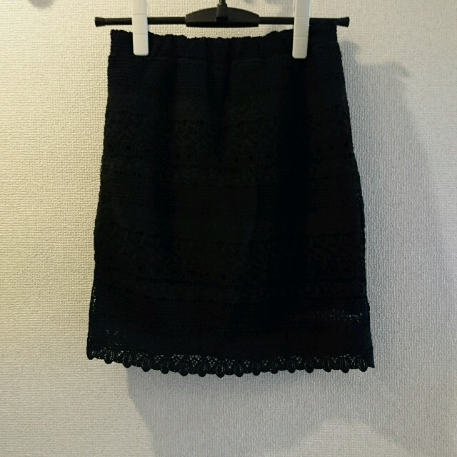 Ungrid(アングリッド)のUngrid レースタイトスカート黒 レディースのスカート(ミニスカート)の商品写真
