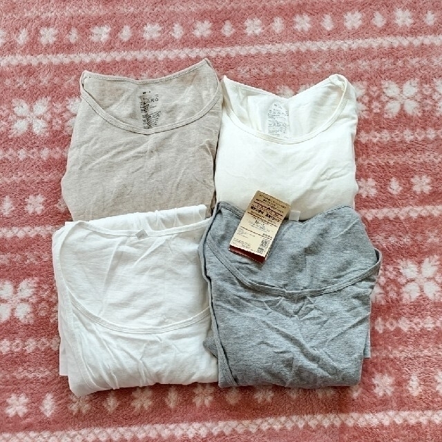 MUJI (無印良品)(ムジルシリョウヒン)の無印良品マタニティ・長袖Tシャツ三点すべてM~Lサイズ キッズ/ベビー/マタニティのマタニティ(マタニティトップス)の商品写真