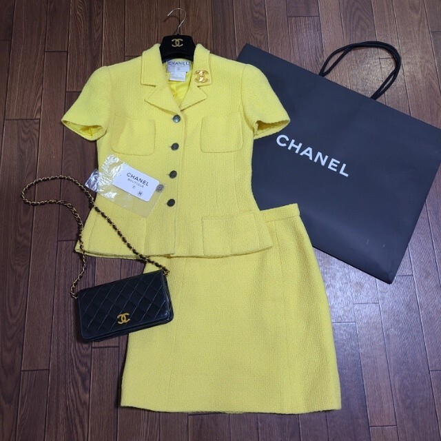 CHANEL(シャネル)のヴィンテージ CHANEL シャネル サマーツイード スーツ  レディースのフォーマル/ドレス(スーツ)の商品写真