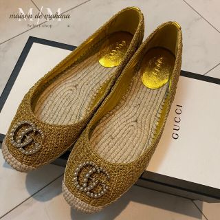 グッチ(Gucci)の値下げ♡新同 GUCCI グッチ フラットシューズ エスパドリーユ 靴 パンプス(バレエシューズ)