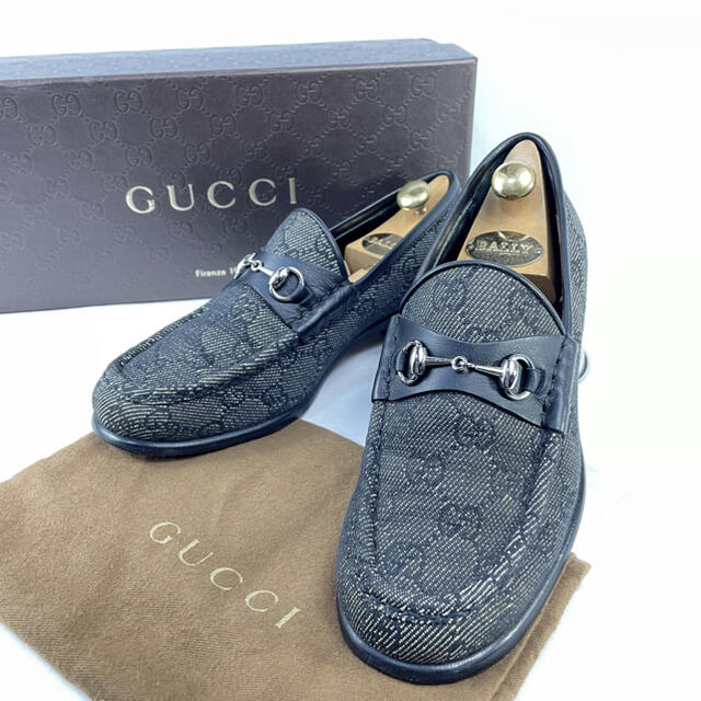 超美品】グッチ ホースビット GG柄 キャンパス ローファー 35ハーフC