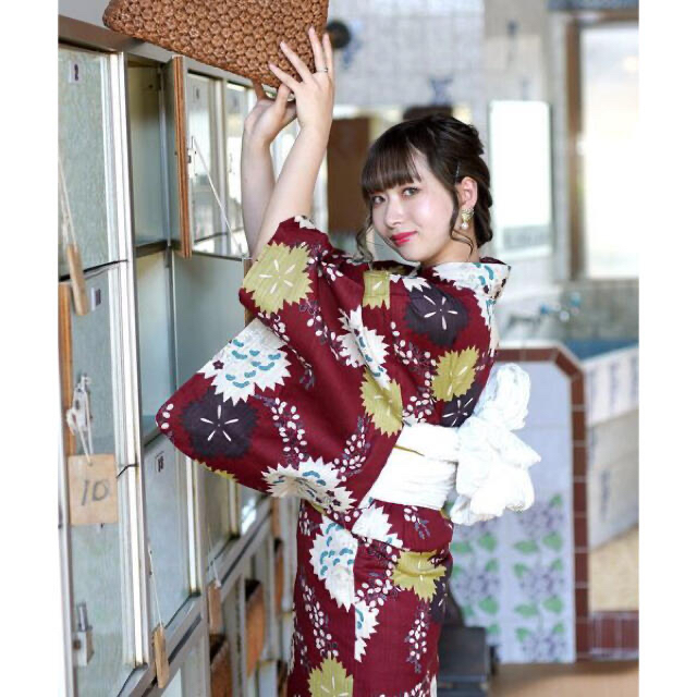 新品【えんじに撫子と萩】ウタタネ utatane レディース 浴衣単品の通販