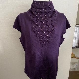 スパンコール付き綺麗な紫色サマーセーター(ニット/セーター)