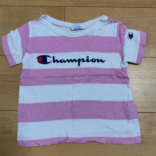 チャンピオン(Champion)のチャンピオン  ボーダーTシャツ　ピンク　100㎝(Tシャツ/カットソー)