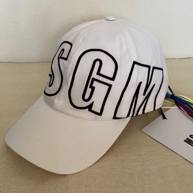 新品【MSGM】ロゴキャップ ホワイト