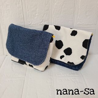 ♡ちびキャンディ♡様専用☆*°大きな移動ポケット 牛柄×デニム(外出用品)