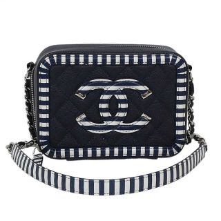 シャネル(CHANEL)のシャネル CHANEL ボーダー チェーンショルダー ショルダーバッグ【中古】(ショルダーバッグ)