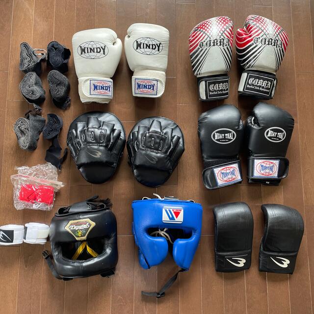 【特価】 ボクシング用品12点セット（グローブ、ミット、ヘッドギア、バンテージ） ボクシング