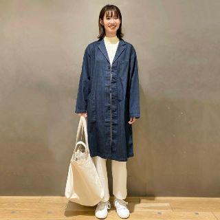 ムジルシリョウヒン(MUJI (無印良品))の【新品】 無印良品インド綿デニムコート男女兼用／XXS～XS／インディゴブルー (ステンカラーコート)