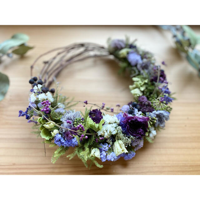 wreath【purple×purple】 ハンドメイドのフラワー/ガーデン(リース)の商品写真