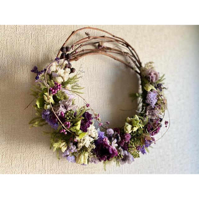 wreath【purple×purple】 ハンドメイドのフラワー/ガーデン(リース)の商品写真