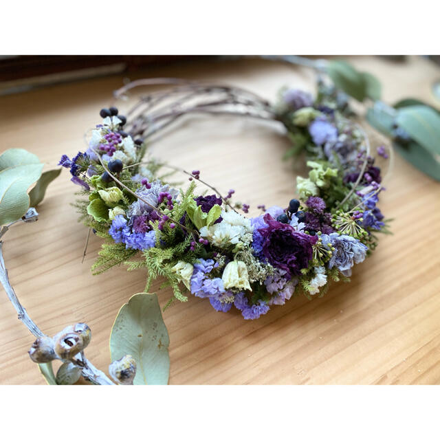 wreath【purple×purple】 ハンドメイドのフラワー/ガーデン(リース)の商品写真