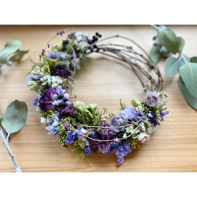 wreath【purple×purple】 ハンドメイドのフラワー/ガーデン(リース)の商品写真