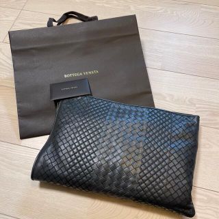 ボッテガヴェネタ(Bottega Veneta)のボッテガヴェネタ　イントレチャート　クラッチバッグ　グレー(セカンドバッグ/クラッチバッグ)