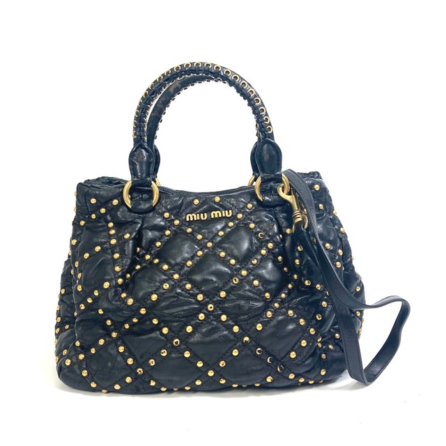 miumiu - ミュウミュウ MIUMIU スタッズ キルティング 2WAY ショルダー miumiu - ミュウミュウ MIUMIU スタッズ キルティング 2WAY ショルダー