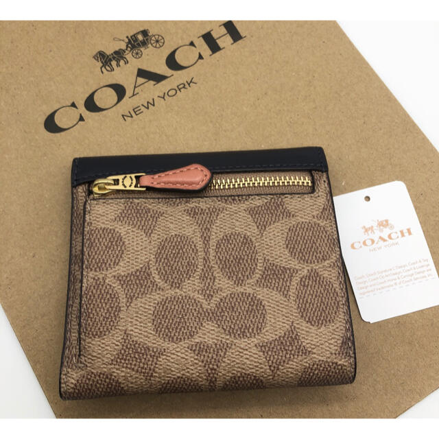 COACH☆新品】完売品！大人気！折り財布！ライト ピーチ！カラーブロック！